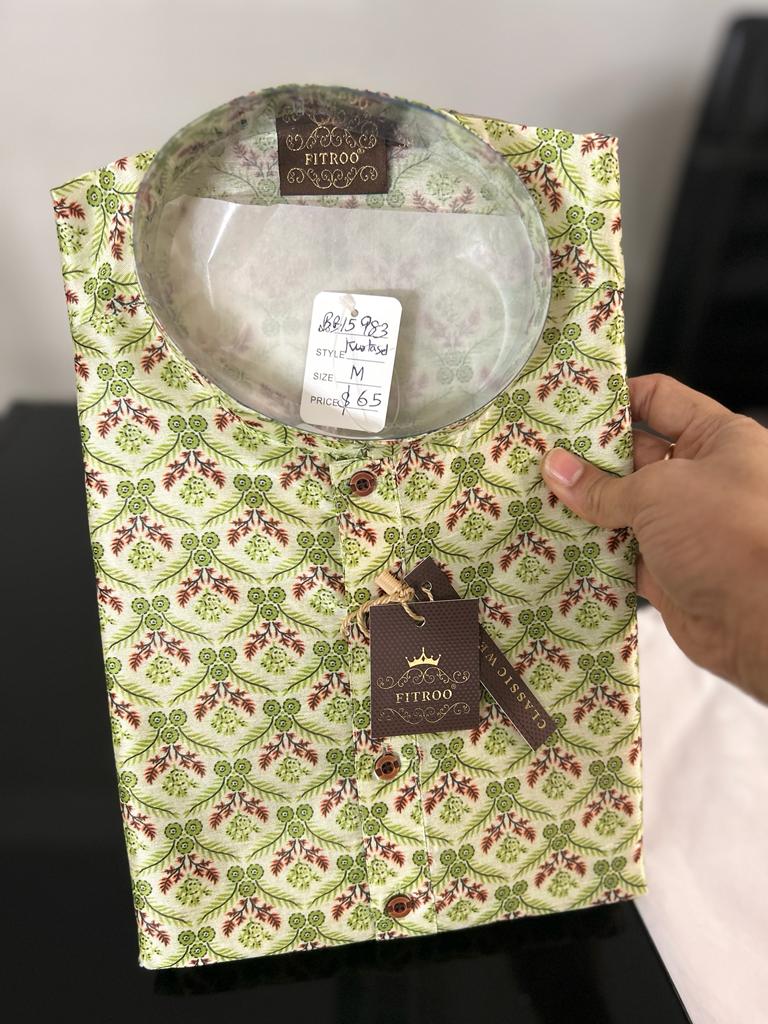 Pista Green Color Festive Wear Kurta Pajama Set
