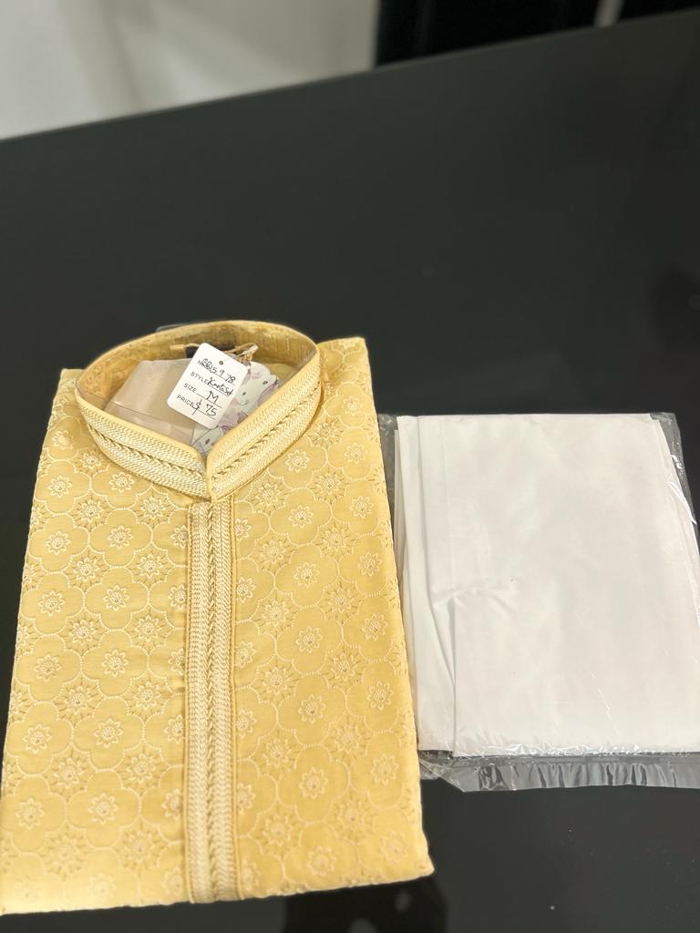 Cream Yellow Kurta Pajama Set