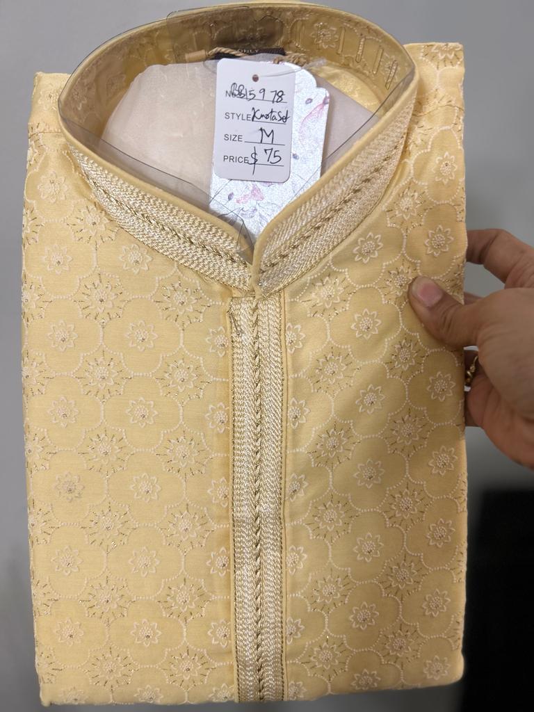 Cream Yellow Kurta Pajama Set
