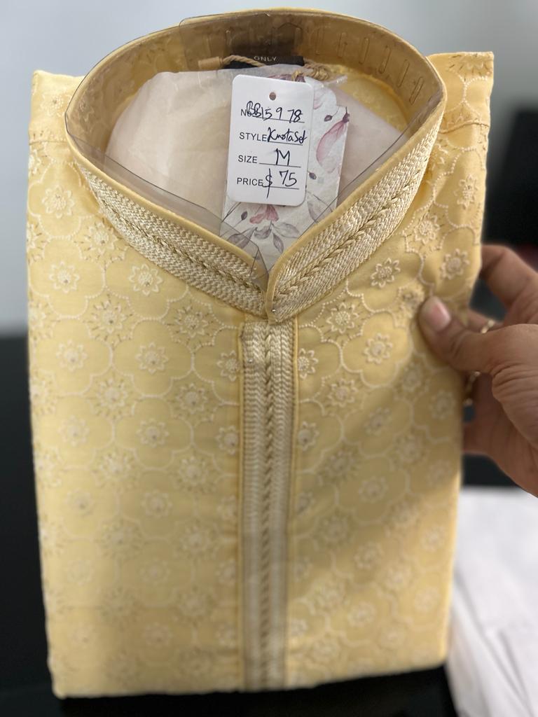 Cream Yellow Kurta Pajama Set