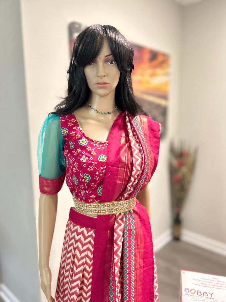 Bobby Couture - Pink Color Crepe silk lehenga