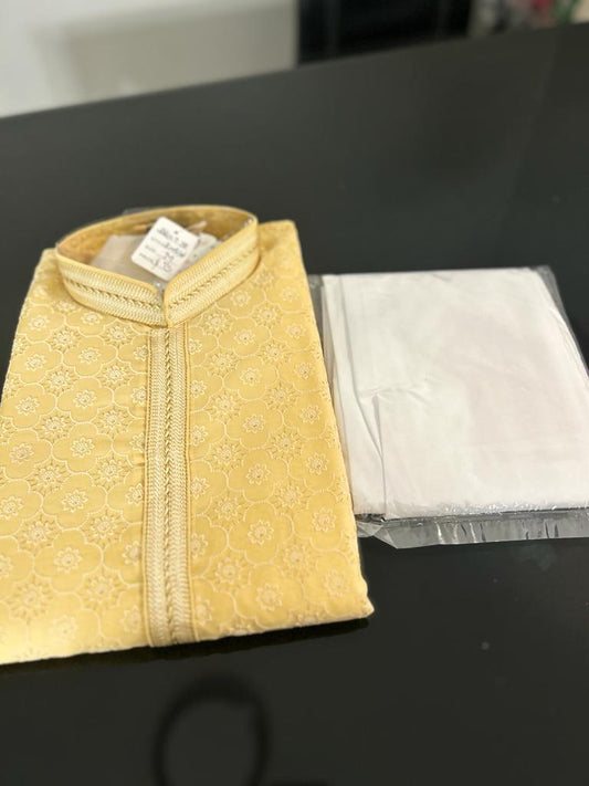 Cream Yellow Kurta Pajama Set