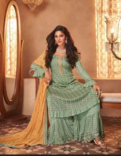 Sharara Gharara suit with palazo pant